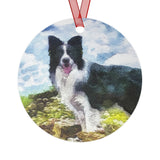 Border Collie '#1' Metal Ornaments