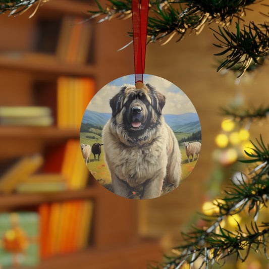 Caucasian Shepherd Dog Christmas Tree Metal Ornaments