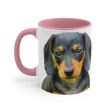 Dachshund 'Doxie 2' Accent Coffee Mug, 11oz