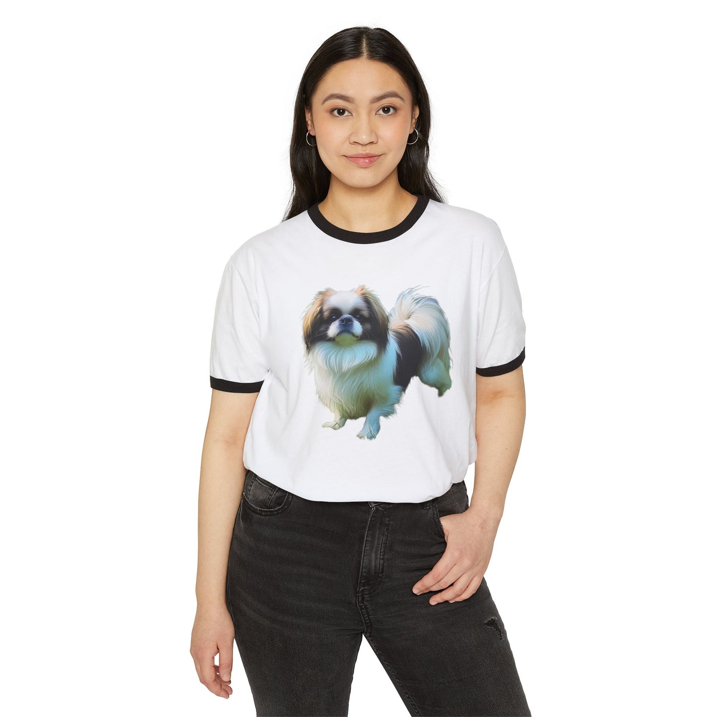 Japanese Chin Classic Cotton Ringer T-Shirt