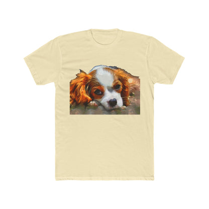 Cavalier King Charles Spaniel Puppy - Men's Fitted Cotton Crew Tee