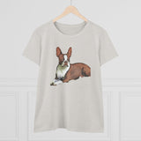 Boston Terrier Midweight Cotton Tee - Brown & White