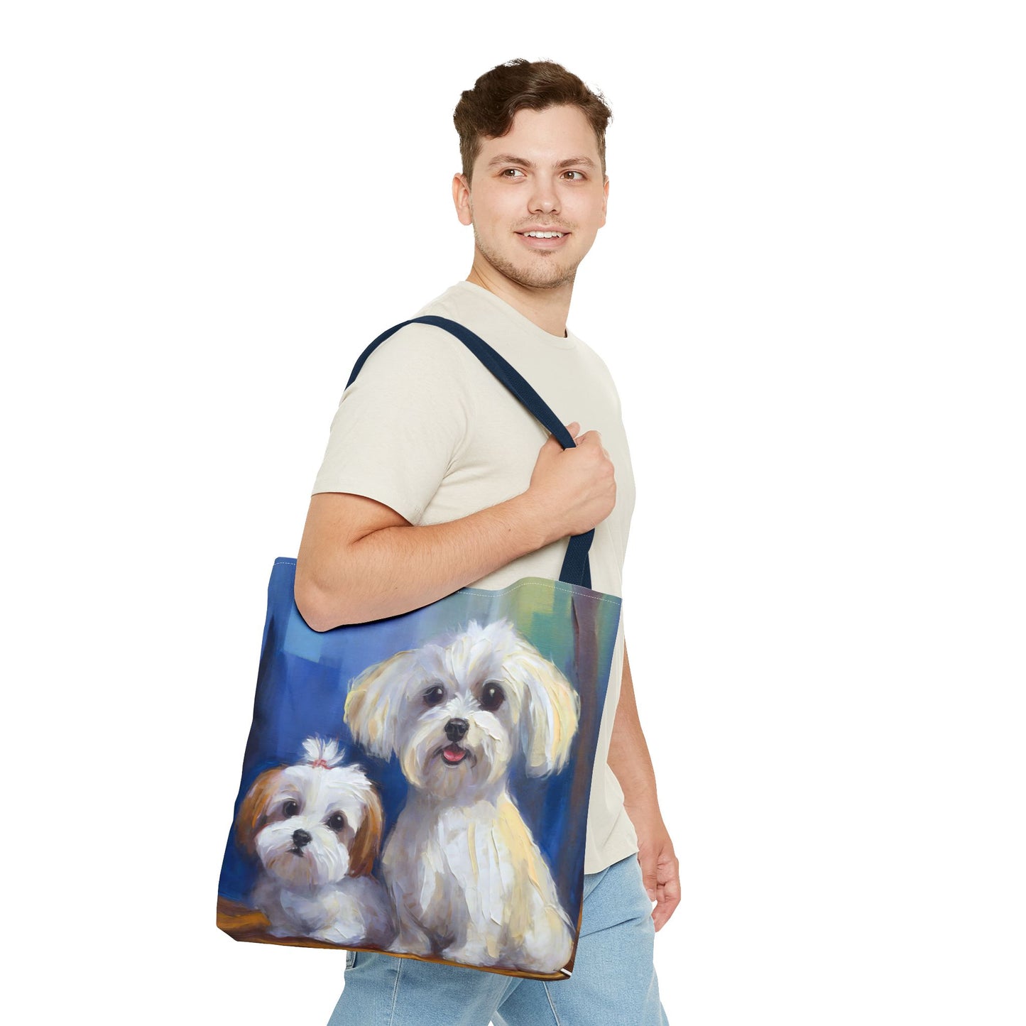 Maltese Polyester Tote Bag - The Elegance of Charm