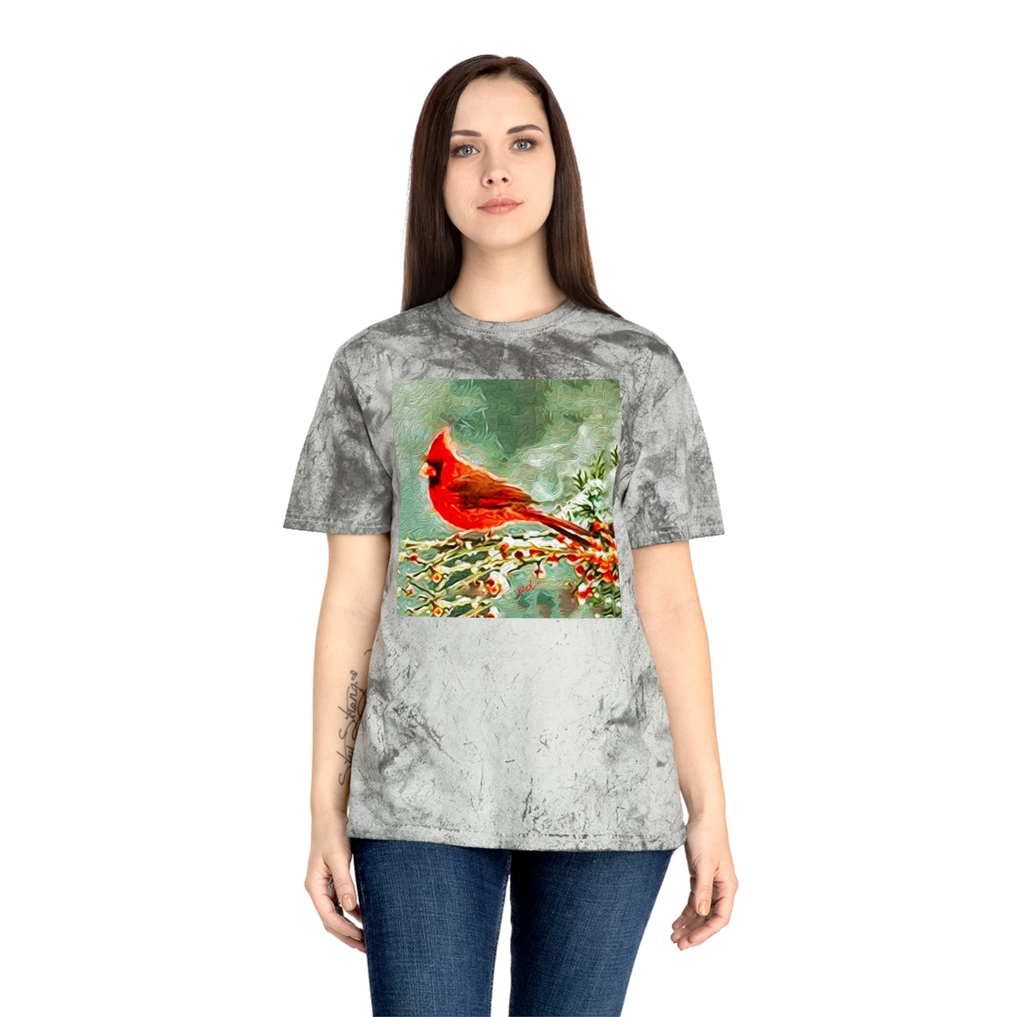 Winter Cardinal - Unisex Cotton Color Blast T-Shirt