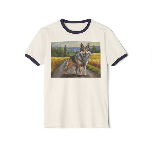 Czechoslovakian Vlciak Wolfdog Classic Cotton Ringer T-Shirt