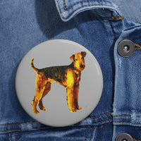 Airedale Terrier Metal Pinback Buttons  -