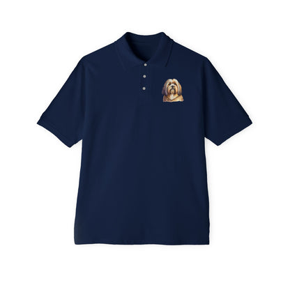 Lhasa Apso Men's Luxurious Piqué Polo Shirt