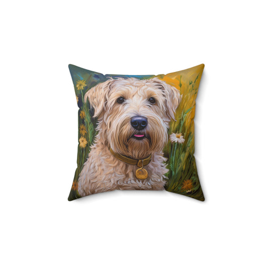 Soft Coated Wheaten Terrier S pun Polyester Throw Pillow