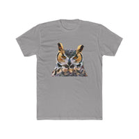 Great Horned Owl 'Hooty' Men's Fitted Cotton Crew Tee