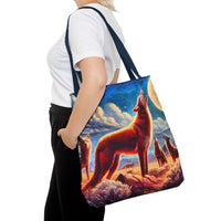 Coyotees Howling Under Moonlight Tote Bag