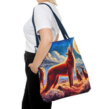 Coyotees Howling Under Moonlight Tote Bag