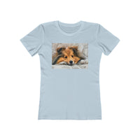 Shetland Sheepdog 'Sheltie' - Women's Slim Fit Ringspun Cotton T-Shirt