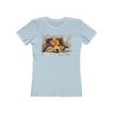 Shetland Sheepdog 'Sheltie' - Women's Slim Fit Ringspun Cotton T-Shirt