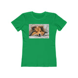 Shetland Sheepdog 'Sheltie' - Women's Slim Fit Ringspun Cotton T-Shirt