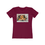 Shetland Sheepdog 'Sheltie' - Women's Slim Fit Ringspun Cotton T-Shirt