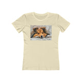 Shetland Sheepdog 'Sheltie' - Women's Slim Fit Ringspun Cotton T-Shirt