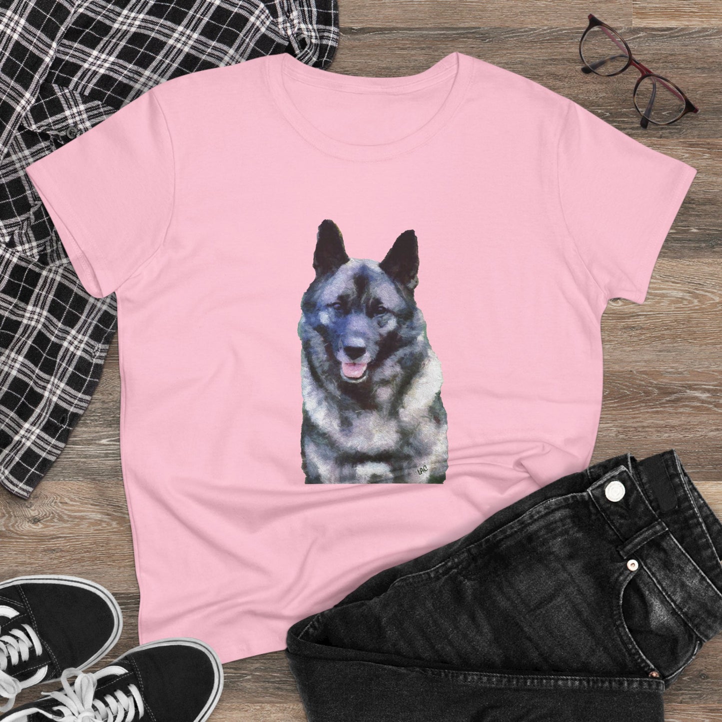 Norwegian Elkhound Women's Midweight Cotton Tee