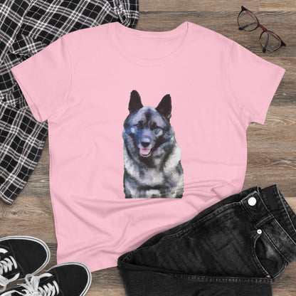 Norwegian Elkhound Women's Midweight Cotton Tee