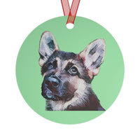 German Shepherd 'Sly' Metal Ornaments