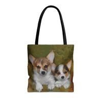 Exquisite Welsh Corgi 'Cousins' Artistic Painting Tote Bag