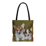 Exquisite Welsh Corgi 'Cousins' Artistic Painting Tote Bag