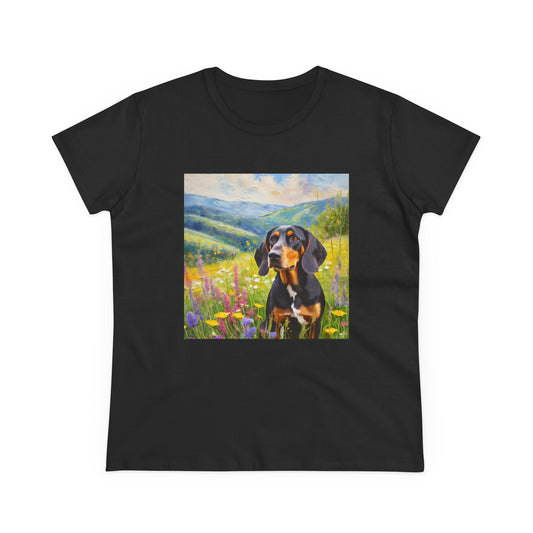 Black & Tan Coonhound Women's Midweight Cotton Tee