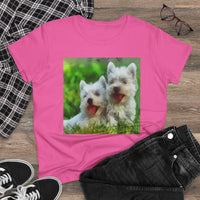 Westies - West Highland Terriers Women's Midweight Cotton Tee
