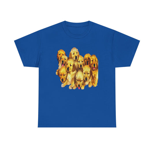 Golden Retriever Puppies Unisex Heavy Cotton Tee