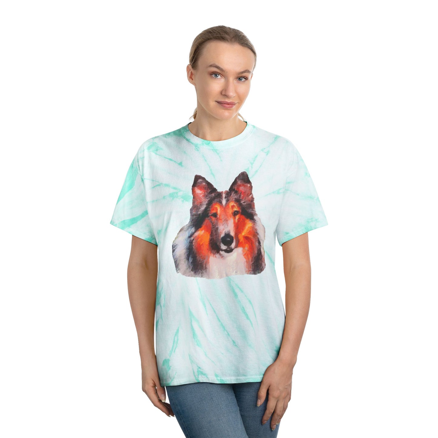 Collie - Rough Coated Unisex Tie-Dye Tee, Cyclone
