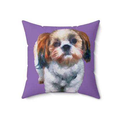 Shih-Tzu Spun Polyester Throw  Pillow