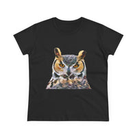 Great Horned Owl 'Hooty' Women's Midweight Cotton Tee