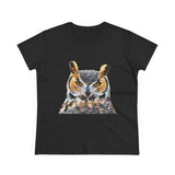Great Horned Owl 'Hooty' Women's Midweight Cotton Tee