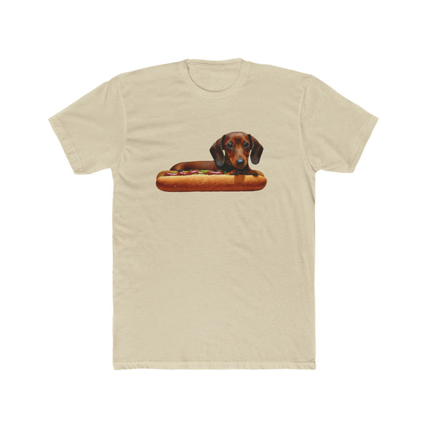 Dachshund - Weiner Dog Men's Fitted Cotton Crew Tee