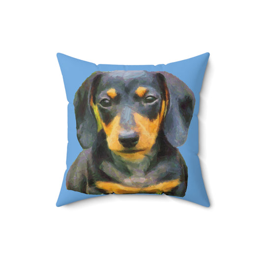 Dachshund 'Doxie #2' Spun Polyester Throw Pillow