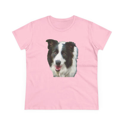 Border Collie '#2' Women's Midweight Cotton Tee