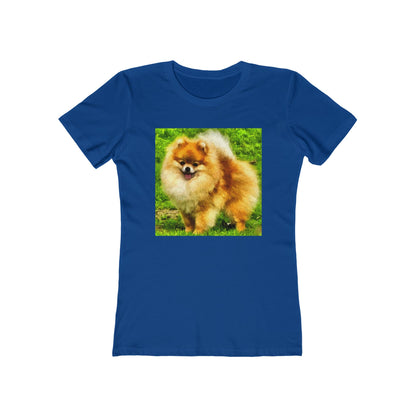 Pomeranian 'Pom Pom' - Women's Slim Fit Ringspun Cotton T-Shirt