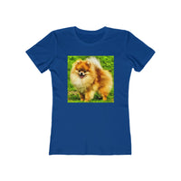 Pomeranian 'Pom Pom' - Women's Slim Fit Ringspun Cotton T-Shirt