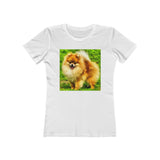 Pomeranian 'Pom Pom' - Women's Slim Fit Ringspun Cotton T-Shirt