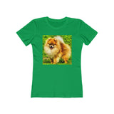 Pomeranian 'Pom Pom' - Women's Slim Fit Ringspun Cotton T-Shirt