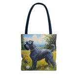 Kerry Blue Terrier Polyester Tote Bag with Artistic Painting