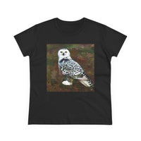 Snowy White Owl Women's Midweight Cotton Tee