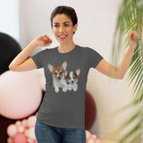 Welsh Corgi 'Cousins' Women's Slim Fit Triblend Tee