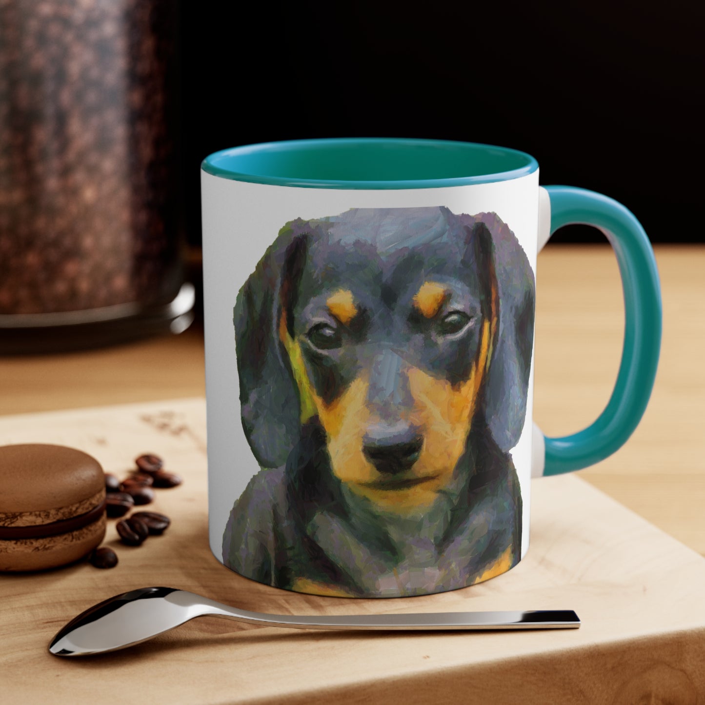 Dachshund 'Doxie 2' Accent Coffee Mug, 11oz