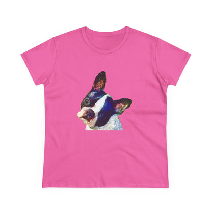 Boston Terrier 'Skipper' Women's Midweight Cotton Tee