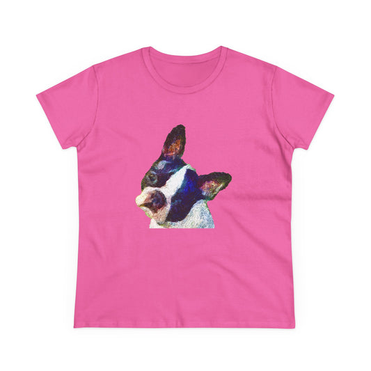 Boston Terrier 'Skipper' Women's Midweight Cotton Tee