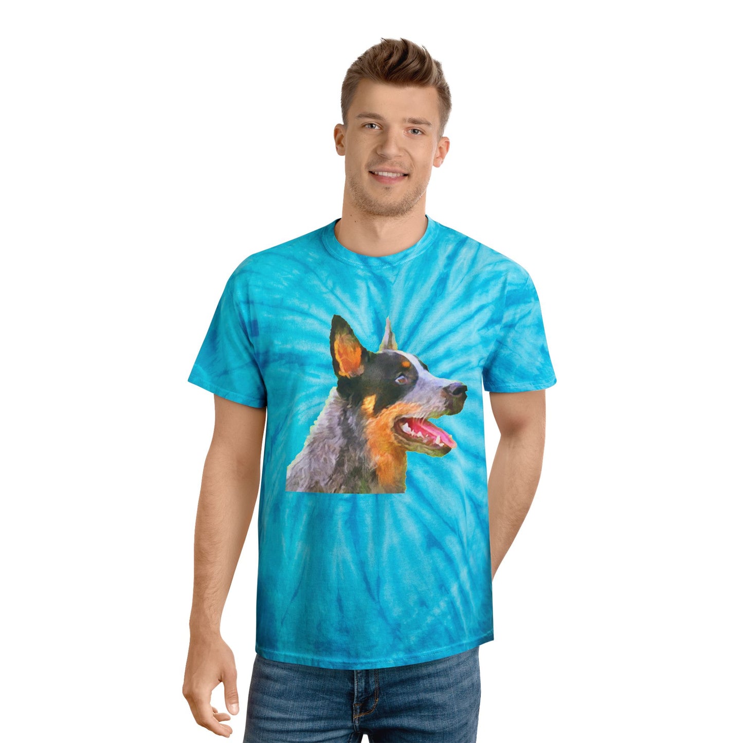 Blue Heeler - 'Percy' Unisex Cotton Tie-Dye Tee, Cyclone