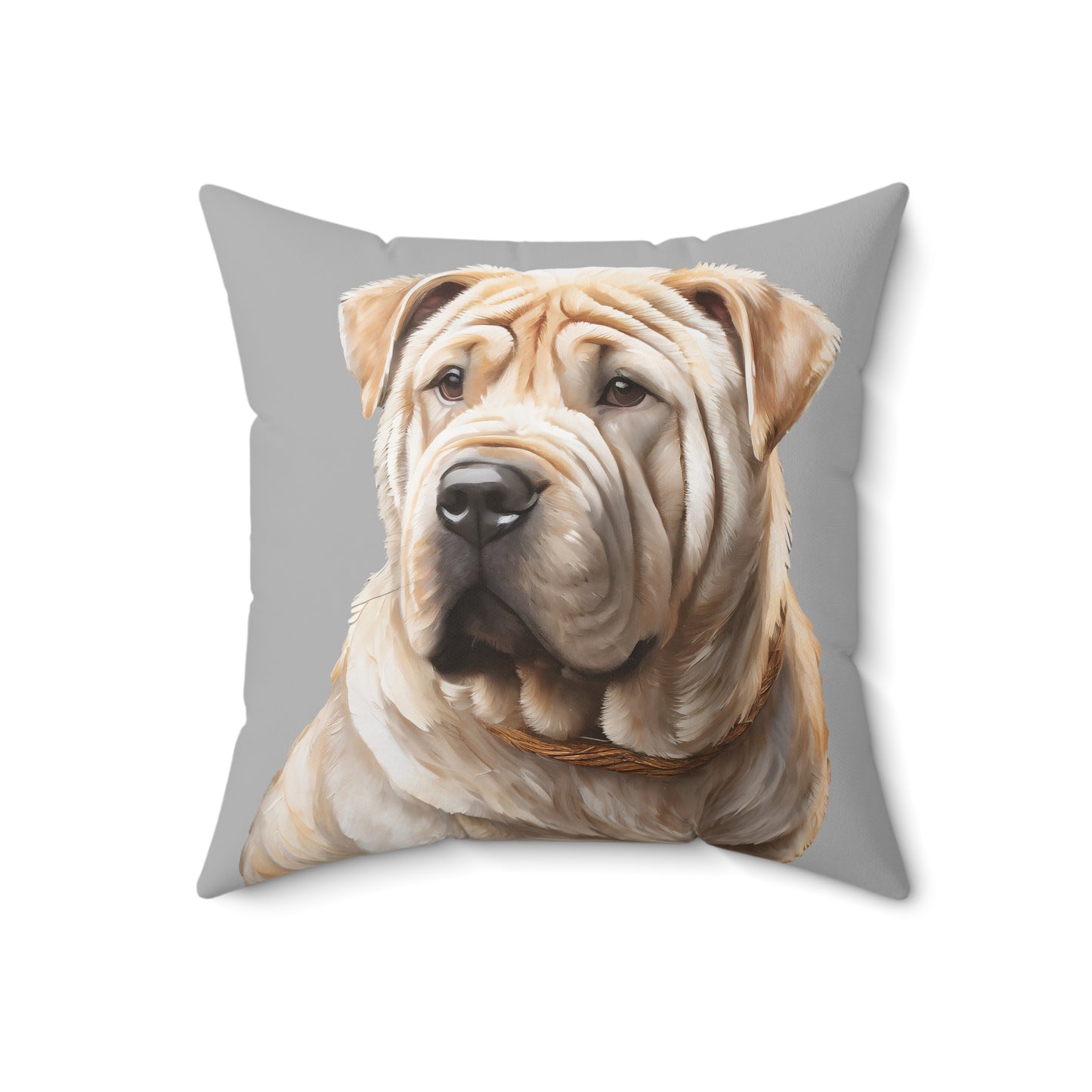 Chinese Shar-Pei Spun Polyester Square Pillow