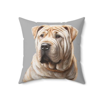 Chinese Shar-Pei Spun Polyester Square Pillow