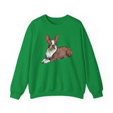 Boston Terrier - Brown & White - Unisex 50/50 Crewneck Sweatshirt