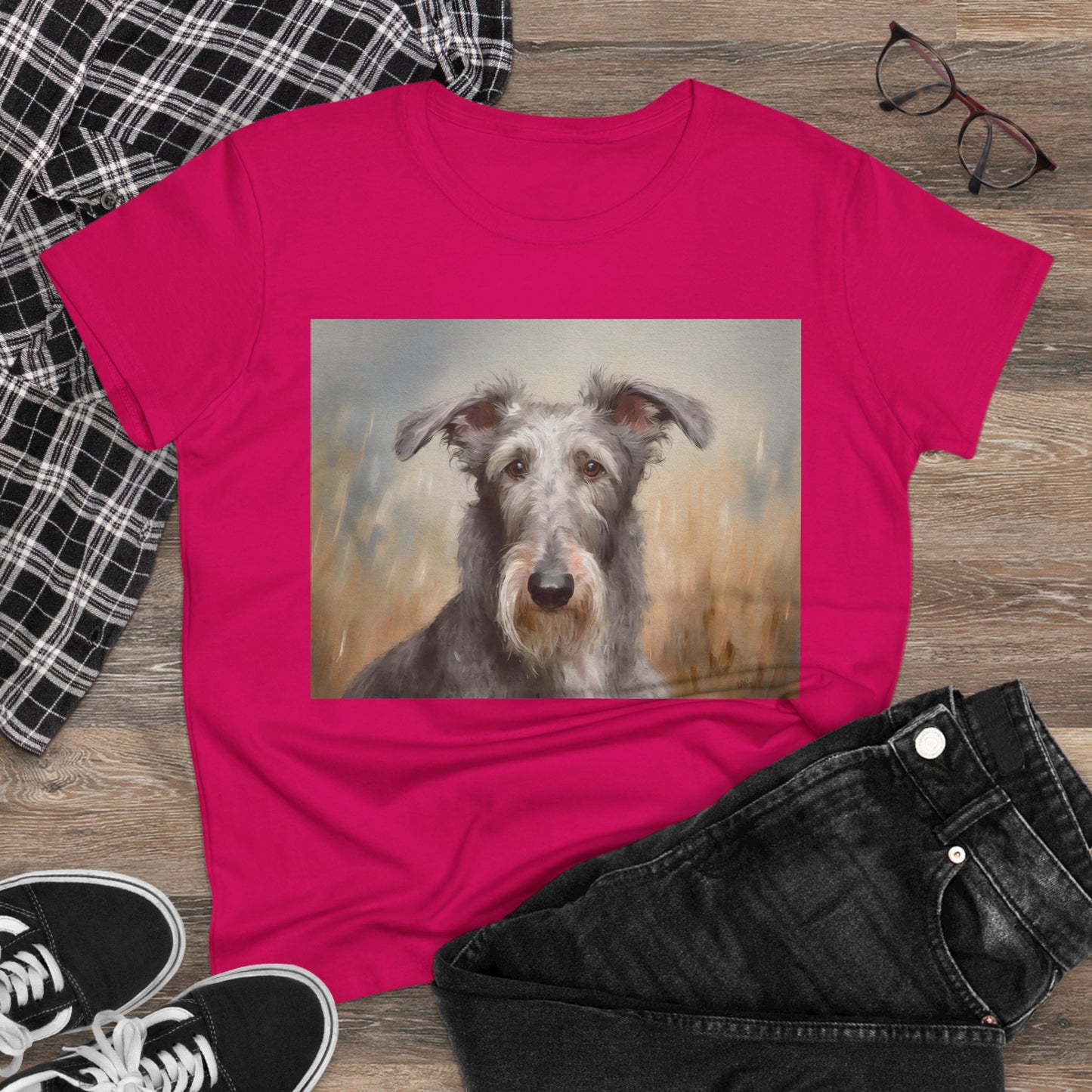 Scottish Deerhound Women’s Midweight Cotton Tee